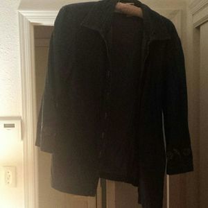 Denim shirt 3/4 sleeves (beaded & embroidered)